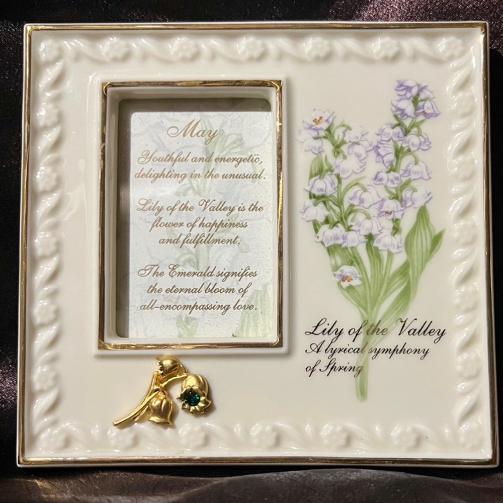 Lenox Vintage China Treasures *May* Birthstone FRAME *Lily of the Valley*